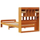  Knjižna postelja brez vzmetnice vošč. rjava 75x190 cm borovina, (21653652) | Shoptok.si