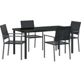  Set 3 Črna PE ratan, prašno lakirano jeklo 54x62.5x89 cm Trajno, (22087655) | Shoptok.si