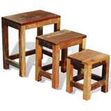  3-dijelni set uklapajućih stolića starinski obnovljeno drvo | shoptok.hr