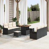  Sjedeća garnitura za vrt 9 kom. 8-Broj sjedala Crna i Krema 80 x 80 x 71 cm | shoptok.hr