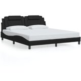  The Living Store Posteljni okvir z vzglavjem črn 180x200 cm umetno usnje - Posteljni Okvir, (21496840) | Shoptok.si