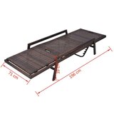 Poli Ležalnik z blazino poli ratan rjav | Shoptok.si
