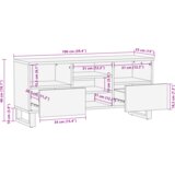 vidaXL TV omara 100x33.5x46 cm Trdna lesena mangovka & inženirski les u