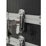 vidaXL Voziček za ličila iz aluminija črn s krokodiljim vzorcem | Shoptok.si