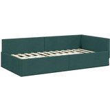 vidaXL Kutni okvir kreveta s uzglavljem Tamnozelena 100 x 200 cm | shoptok.hr