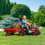 OTROŠKI TRAKTOR NA PEDALA S PRIKOLICO RDEČ 52x148x45 CM, (21206275)