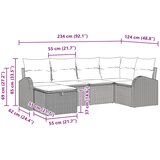  Set sofe s jastukom s pohranom 6 pcs Smeđa i crvena poliratan | shoptok.hr