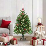 vidaXL Božično drevo med 150 LED z stojalom Zelena 120 cm PE | Shoptok.si