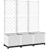  Vrtna sadilica s rešetkom bijela 120 x 40 x 136 cm PP | shoptok.hr