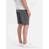 Ombre Men's structured knit elastic waistband short shorts - graphite Cijene