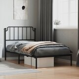 vidaXL Kovinski posteljni okvir z vzglavjem črn 100x200 cm | Shoptok.si