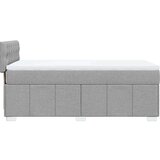 vidaXL Box spring postelja z vzmetnico svetlo siva 90x200 cm blago | Shoptok.si