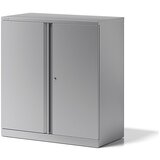 BISLEY Omara s krilnimi vrati ESSENTIALS, 1 polica, 2 nivoja, srebrna | Shoptok.si