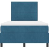 Box Postelja s vzmetnico Temno modra 120x200 cm Žamet, (22052184) | Shoptok.si