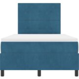 Box Spring Krevet s Madracem Tamno Plave Boje 120x200 cm Baršun | shoptok.hr