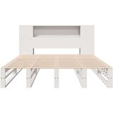 vidaXL Knjižna postelja brez vzmetnice bela 140x190 cm trden les | Shoptok.si