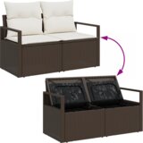 vidaXL 3-dijelni vrtni kauč set s jastučićima smeđi poli ratan | shoptok.hr