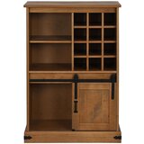  Vinska omara HALDEN s stojali za vino in drsnimi vrati Pine, (21828529) | Shoptok.si