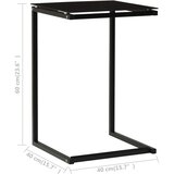  Bočni stolić crni 40 x 40 x 60 cm od kaljenog stakla | Eponuda.com