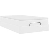 vidaXL Otomanski posteljni okvir z vzmetnico bel 120x190 cm um. usnje | Shoptok.si