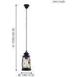 Eglo Bradford viseća lampa fenjer E27, Ø14 cm, crna, 49213 | shoptok.hr