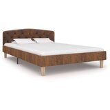  Posteljni okvir rjav iz umetnega semiš usnja 120x200 cm | Shoptok.si