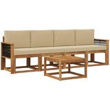  Set vanjskih sofa s jastukom 4 pcs Prirodna | shoptok.hr