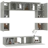  8-dijelni set TV ormarića siva boja betona konstruirano drvo | shoptok.hr