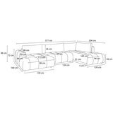 Bobochic Paris Plava sklopiva/s prostorom za odlaganje kutna garnitura (s desnim kutom/u obliku slova "U") Fuji – | shoptok.hr
