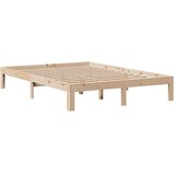  Okvir kreveta s uzglavljem 140 x 190 cm od masivne borovine | shoptok.hr