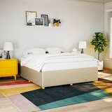 Maison Chic Posteljni okvir - Dvoposteljna postelja - Zakonska postelja brez vzmetnice krem 180x200 cm blago-J3965, (21759681) | Shoptok.si