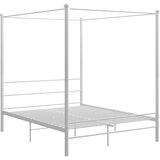 Maison Chic Posteljni okvir - Dvoposteljna postelja - Zakonska postelja z ogrodjem za baldahin bel kovinski 160x200 cm, (21695427) Cene