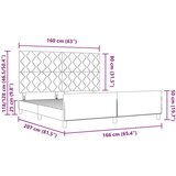 vidaXL Tamnosivi krevetni okvir, 160x200 cm, baršun | shoptok.hr