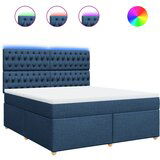vidaXL Box spring postelja z vzmetnico modra 180x200 cm blago, (21309155) | Shoptok.si