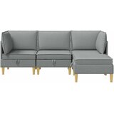  Set namještaja za dnevni boravak 4 pcs Svjetlosiva Tkanina | shoptok.hr