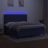  Box spring postelja z vzmetnico LED modra 160x200 cm blago, (20900902) | Shoptok.si