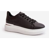 Boto Low Women's Sneakers On Platform Made Of Eco Leather Black Nevelena | Shoptok.si