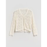 Reserved Pletena vesta - krem | shoptok.hr