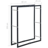  Stalak za drva za ogrjev crni 80 x 25 x 100 cm čelični | Eponuda.ba