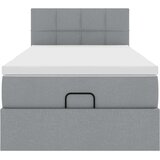 vidaXL Otomanski posteljni okvir z vzmetnico siv 80x200 cm blago | Shoptok.si