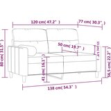  Dvosjed s ukrasnim jastucima krem 120 cm od tkanine | shoptok.hr