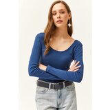 Olalook Women's Indigo Wide Collar Camisole Blouse | shoptok.hr