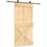  Klizna vrata s priborom za montažu 100x210 cm masivna borovina | shoptok.hr