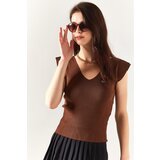 Olalook Blouse - Brown - Slim fit Cene