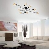 BRILONER 2888-085 - Površinski montiran plafonski luster FARETTO 8xE27/60W/230V crni | Eponuda.com