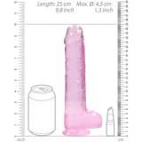 REALROCK prozoren realističen dildo - roza (22cm) | Shoptok.si