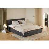 Actona Temno siva oblazinjena zakonska postelja s prostorom za shranjevanje in z letvenim dnom 160x200 cm Calvi – | Shoptok.si