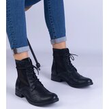 Gemre Black lacy flat boots Reeves | Shoptok.si