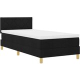 vidaXL Krevet s opružnim okvirima s madracem Crna 90x200 cm Tkanina | shoptok.hr