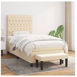  Krevet s oprugama i madracem krem 90 x 200 cm od tkanine | shoptok.hr